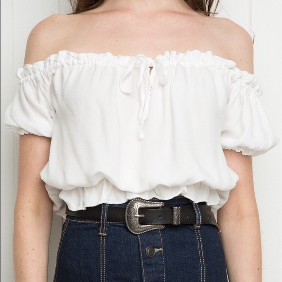 Brandy Melville Tops - Brandy Melville Ezra Top in White